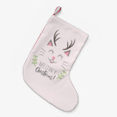 Meowyのクリスマス|のかわいい猫好きのイラストレーション スモールクリスマスストッキング (正面 (吊り時))