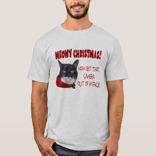 MEOWYのクリスマス! …カメラの疲労した子猫! Tシャツ (正面)