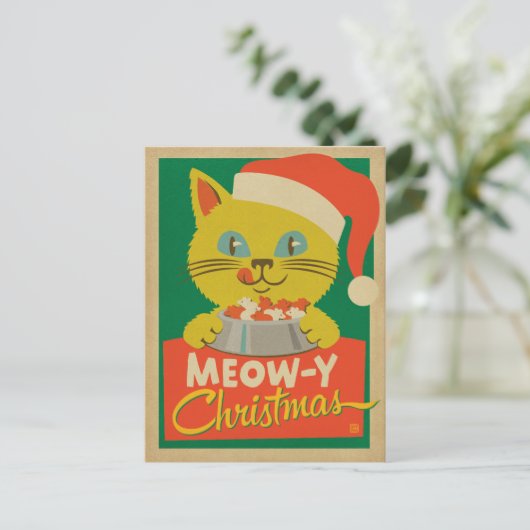 Meowyのクリスマス シーズンポストカード (スタンド正面)