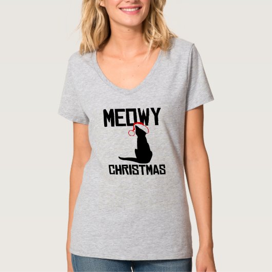 Meowyのクリスマス-休日のユーモア- .png tシャツ (正面)