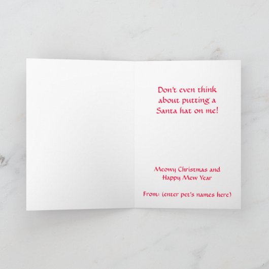 Meowyのクリスマス-猫の休日の挨拶状 シーズンカード (内部)