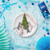 Meowyのクリスマス! Sphynxおよびバンビーノのプレート ペーパープレート (パーティー)