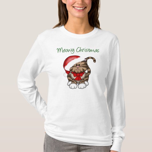 Meowyのクリスマス Tシャツ (正面)