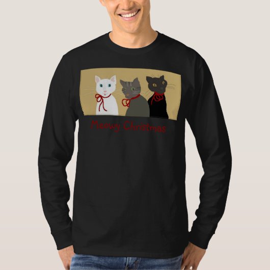 Meowyのクリスマス Tシャツ (正面)