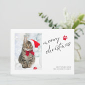 Meowyエレガント Christmas Cat写真クリスマス シーズンカード (スタンド正面)