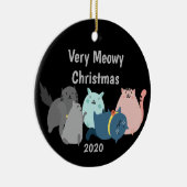 Meowyカスタマイズ Christmasおもしろい猫が子猫 セラミックオーナメント (右)