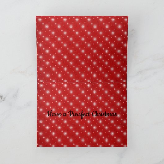 Meowyクリスマスカードを猫好き用にパーソナライズ シーズンカード (内部)