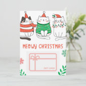 Meowyクリスマスギフトカードホルダー 招待状 (スタンド正面)