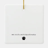 Meowyクリスマスフレームカスタマイズ可能子猫 セラミックオーナメント (裏面)