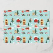 Meowy おもしろい Cat Christmas Snowy Winter Scene写真 箔シーズンカード (裏面)