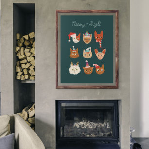 Meowy +明るいクリスマスキャットホリデー ポスター