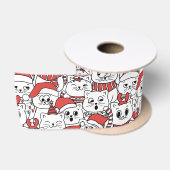 Meowy & Bright - クリスマスの猫 サテンリボン (リール)