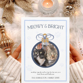 Meowy & Bright Blue オーナメント 猫 3枚 写真 カード