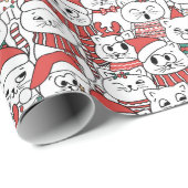 Meowy & Bright - Christmas Cats ラッピングペーパー (ロールコーナー)