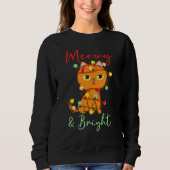 Meowy & Bright cute orange cat christmas lights スウェットシャツ (正面)