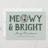 Meowy & Bright Doodle Catフォトクリスマス シーズンカード (正面)
