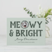 Meowy & Bright Doodle Catフォトクリスマス シーズンカード (スタンド正面)