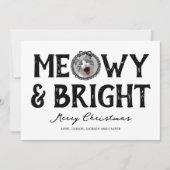 Meowy & Bright Doodle Catフォトクリスマス シーズンカード (正面)