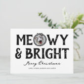 Meowy & Bright Doodle Catフォトクリスマス シーズンカード (スタンド正面)