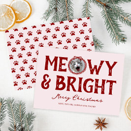 Meowy & Bright Doodle Catフォトクリスマス シーズンカード