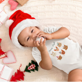 Meowy + Bright Holiday Cats ベビーボディスーツ