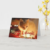 Meowy & Bwight – 猫の写真を追加 カード (黄色い花)