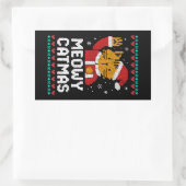 Meowy Catmas 長方形シール (バッグ)