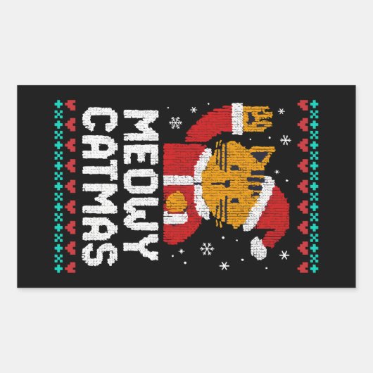 Meowy Catmas 長方形シール (正面)