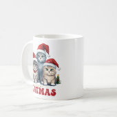 Meowy CaTMas 3 SMiling Cats コーヒーマグカップ (正面左)