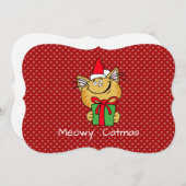 Meowy Catmas 5" x 7"標準の白い封筒。Inc.カード シーズンカード (正面/裏面)