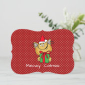 Meowy Catmas 5" x 7"標準の白い封筒。Inc.カード シーズンカード (スタンド正面)