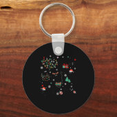 Meowy Catmas Cat Christmas Cute Kitten Cats Santa  キーホルダー (正面)