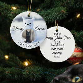 Meowy Catmas Cat Christmas Holiday Ornament セラミックオーナメント
