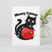 Meowy Catmas - Cat with Christmas ornament 招待状 (スタンド正面)
