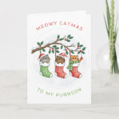 Meowy Catmas Christmas - Cute Cat シーズンカード (正面)
