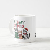 Meowy Catmas Cute Christmas Cats – Funny Holiday コーヒーマグカップ (正面左)