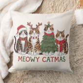 Meowy Catmas Funny Holiday Cats - Christmas Decor  クッション (ブランケット)