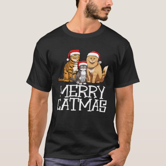 Meowy Catmas  Merry Christmas Cat  Gift Tシャツ (正面)