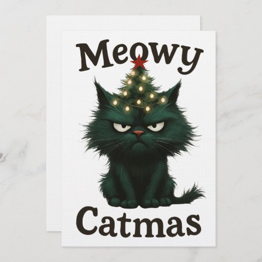 Meowy Catmas Moody cat 招待状 (正面/裏面)