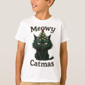 Meowy Catmas Moody cat Tシャツ (正面)