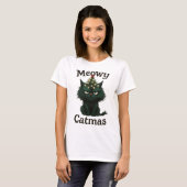 Meowy Catmas Moody cat Tシャツ (正面フル)