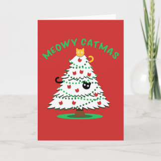 Meowy Catmus | 面白いクリスマスツリーの猫 シーズンカード