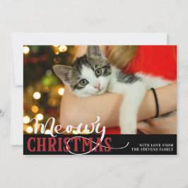 Meowy Christmasかわいい猫あなたの写真をカスタム追加 シーズンカード