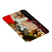 Meowy Christmasかわいい猫あなたの写真をカスタム追加 マグネット (右側)