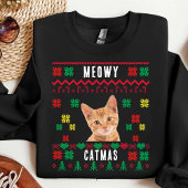 Meowy Christmasカスタム Cat写真醜いクリスマス スウェットシャツ