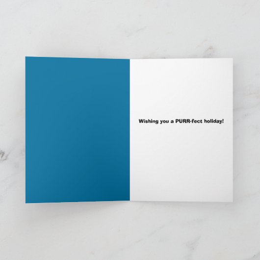 Meowy Christmasカスタム FRAMEの猫の写真を追加 シーズンカード (内部)