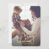 Meowy Christmas おもしろい Catクリスマスフォトカード シーズンカード (正面)