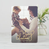 Meowy Christmas おもしろい Catクリスマスフォトカード シーズンカード (スタンド正面)