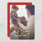 Meowy Christmas おもしろい Catクリスマスフォトカード シーズンカード (正面/裏面)