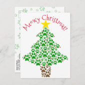 Meowy Christmas おもしろい Cat Pawプリント写真 シーズンポストカード (正面/裏面)